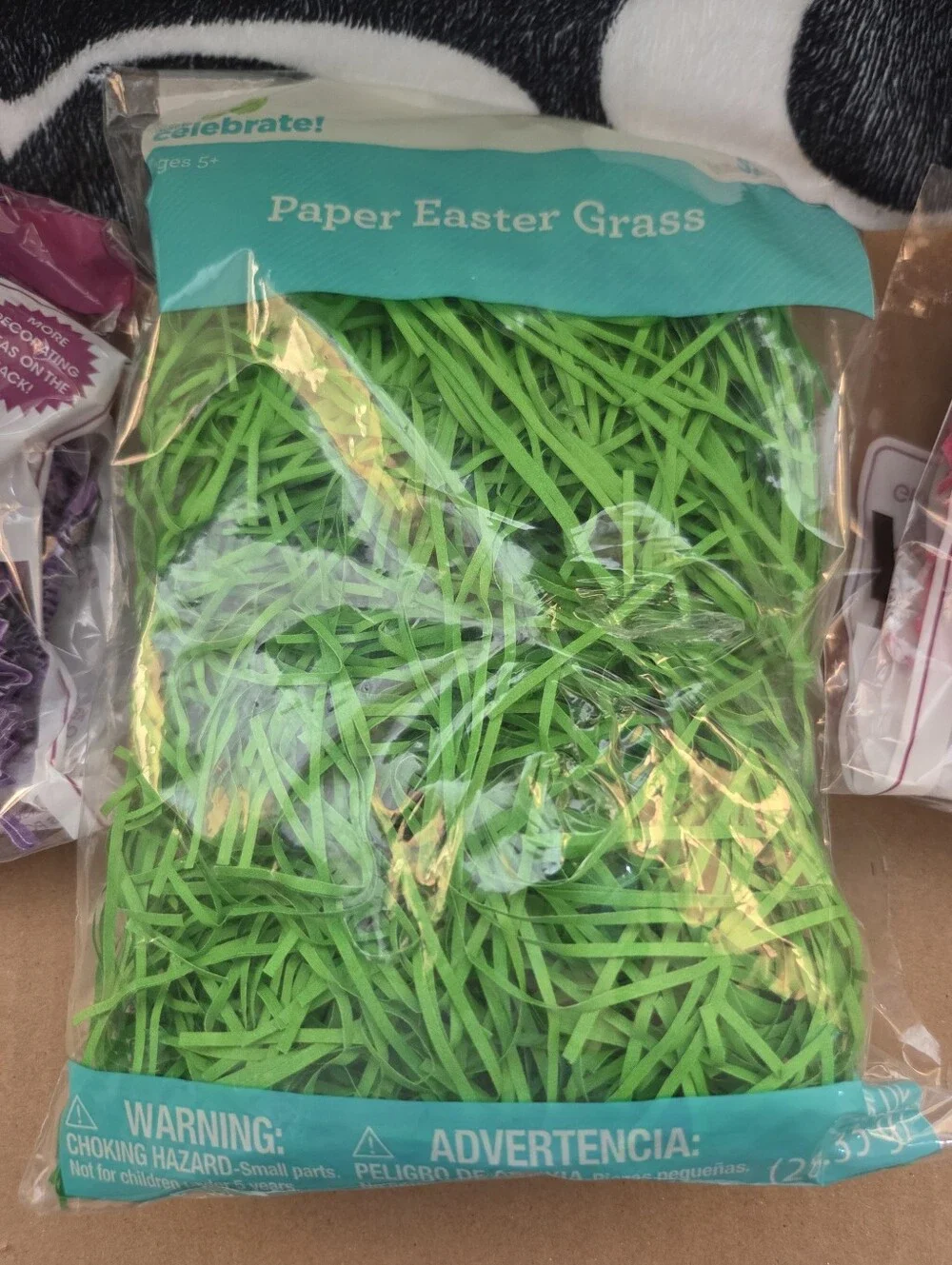 (3) bags of Easter grass and decorative shredded paper filler, 💜💚💗